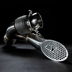 Evolution Powersports - Exhaust - EVP Racing Shocker Electric Side-Dump Down Pipe with Bullet Muffler for Can-Am Maverick R