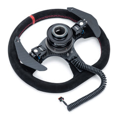 Evolution Powersports - Body Accessories - EVP.MOde Race Steering Wheel with Carbon Fiber Paddles and Quick-Release Hub Adapter Kit for Can-Am Maverick R
